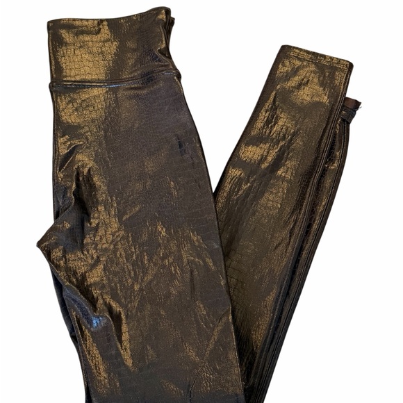 SPANX Chocolate Snakeskin Leggings- medium - Picture 2 of 4